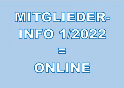 Mitgliederinfo 1/2022 ist online!