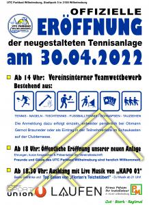 Offizielle Anlageneröffnung am Samstag, 30.April 2022 